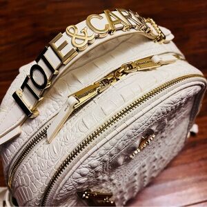 Tote & Carry White Croc-Embossed Backpack